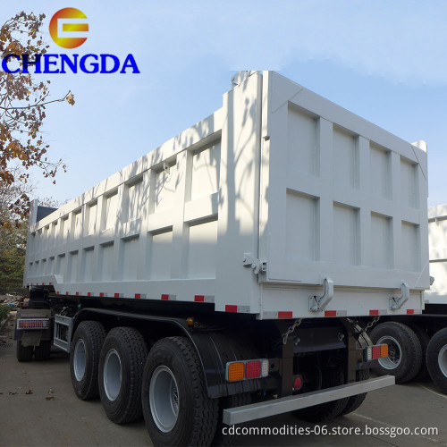 Heavy Duty Sinotruck Triaxles 4 Axle 60tons Stone Tipper Dump Semi Trailer